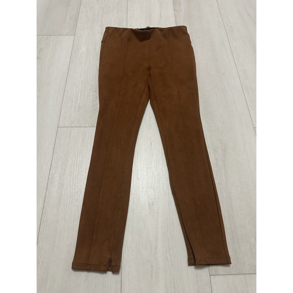 ANTHROPOLOGIE Faux Suede Legging Pants Sz 28‎ - Cedar Slim Ankle Zip
